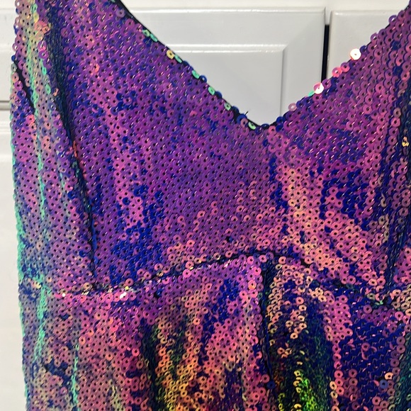 NWT DO+BE DOBE iridescent pink purple sequin dress size small AS - Picture 2 of 5